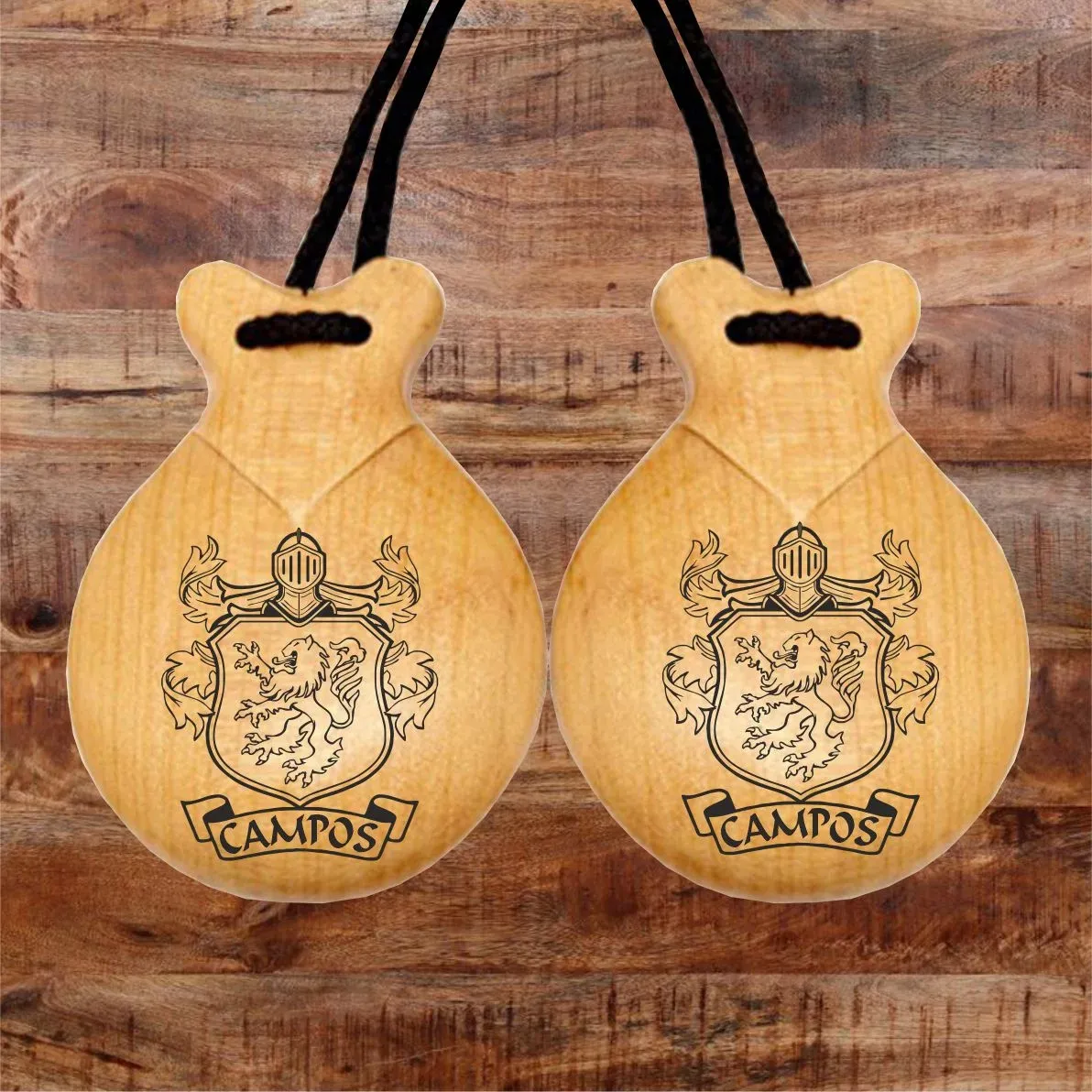 Castañuelas Madera Escudo Heráldico